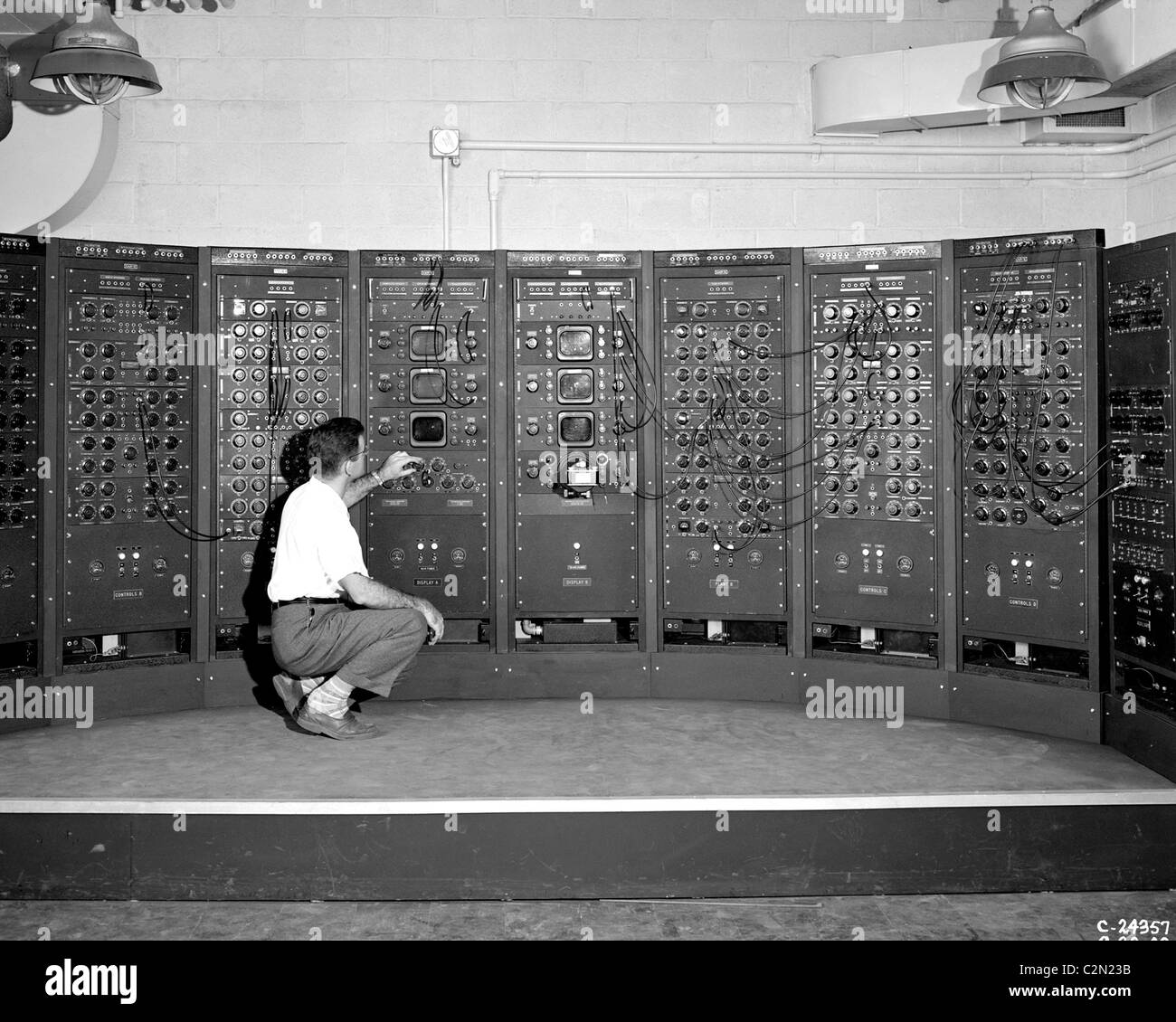 Analog Computing Machine, an early version of the modern computer. Stock Photo