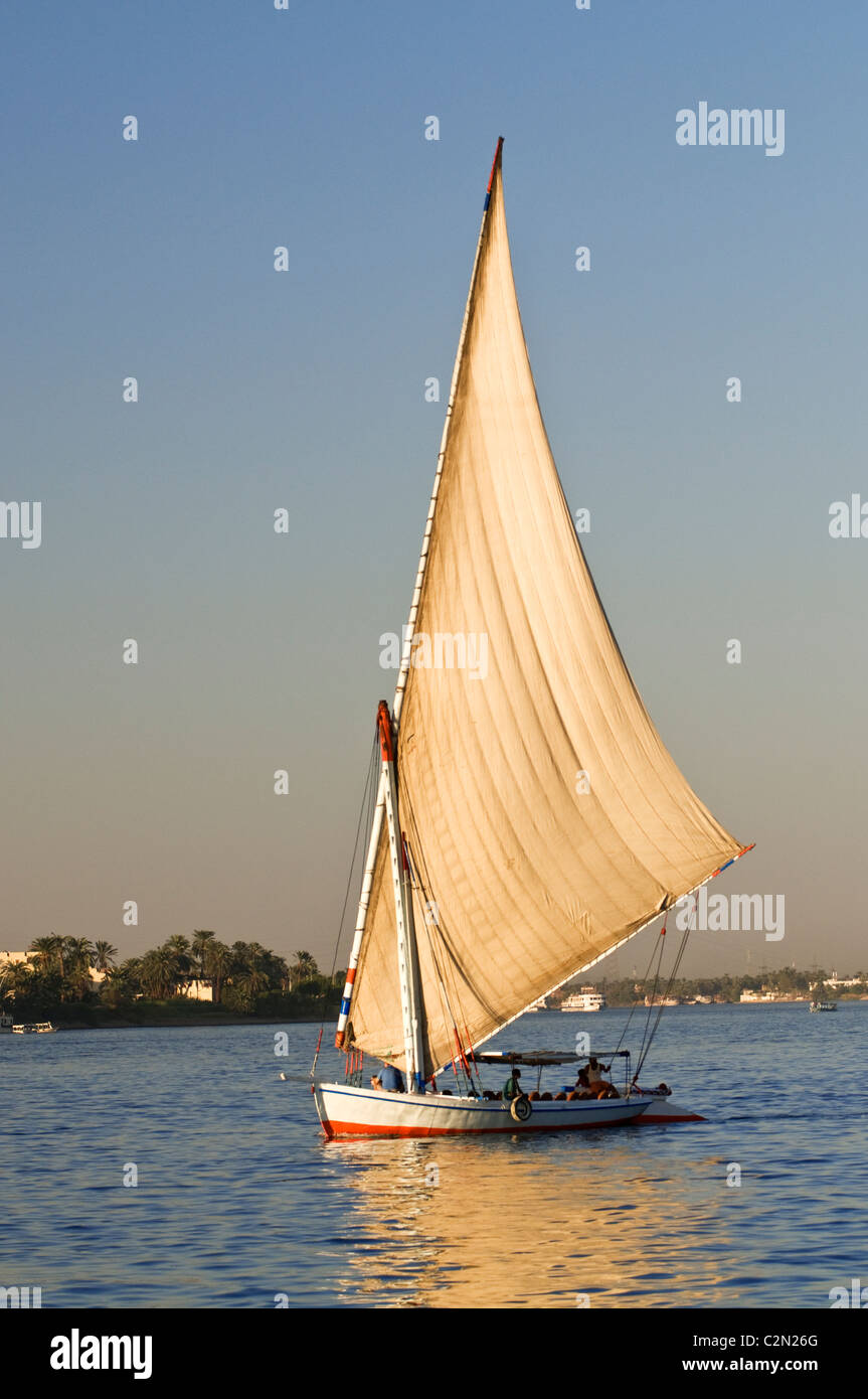 A felucca sails on the River Nile at Luxor, Egypt Stock Photo - Alamy