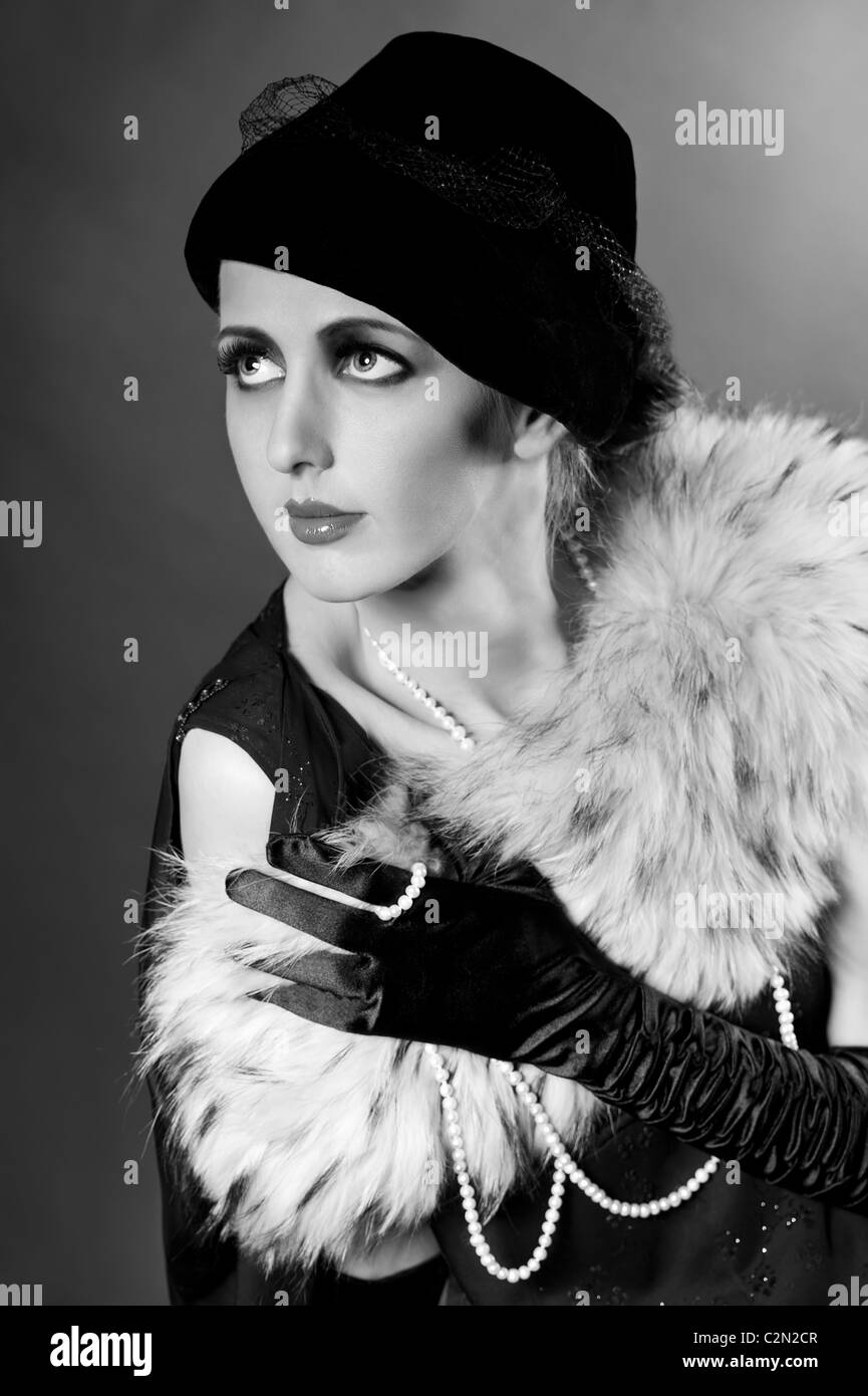 1920s fashion portrait Black and White Stock Photos & Images - Alamy