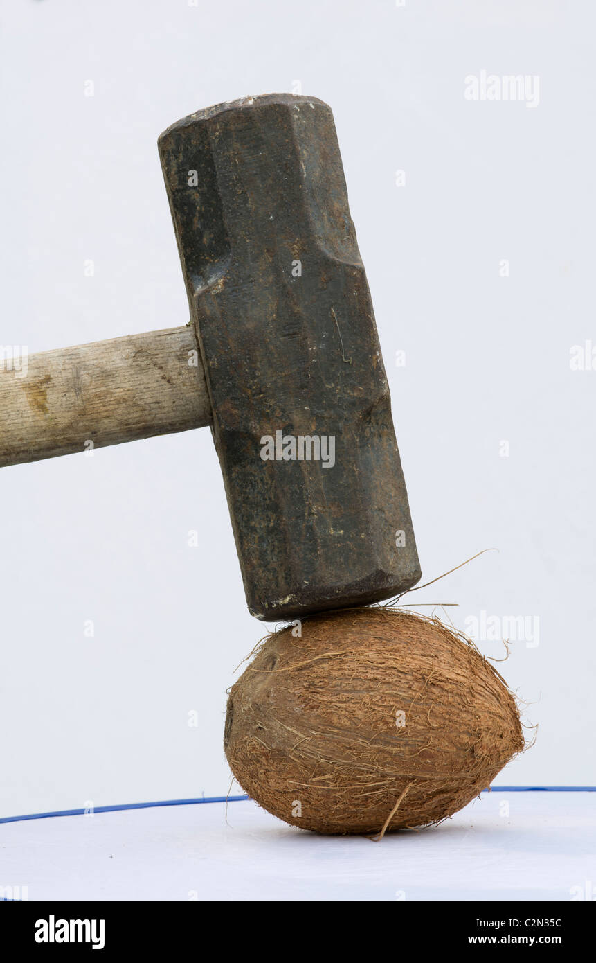 A sledgehammer to crack a nut Stock Photo
