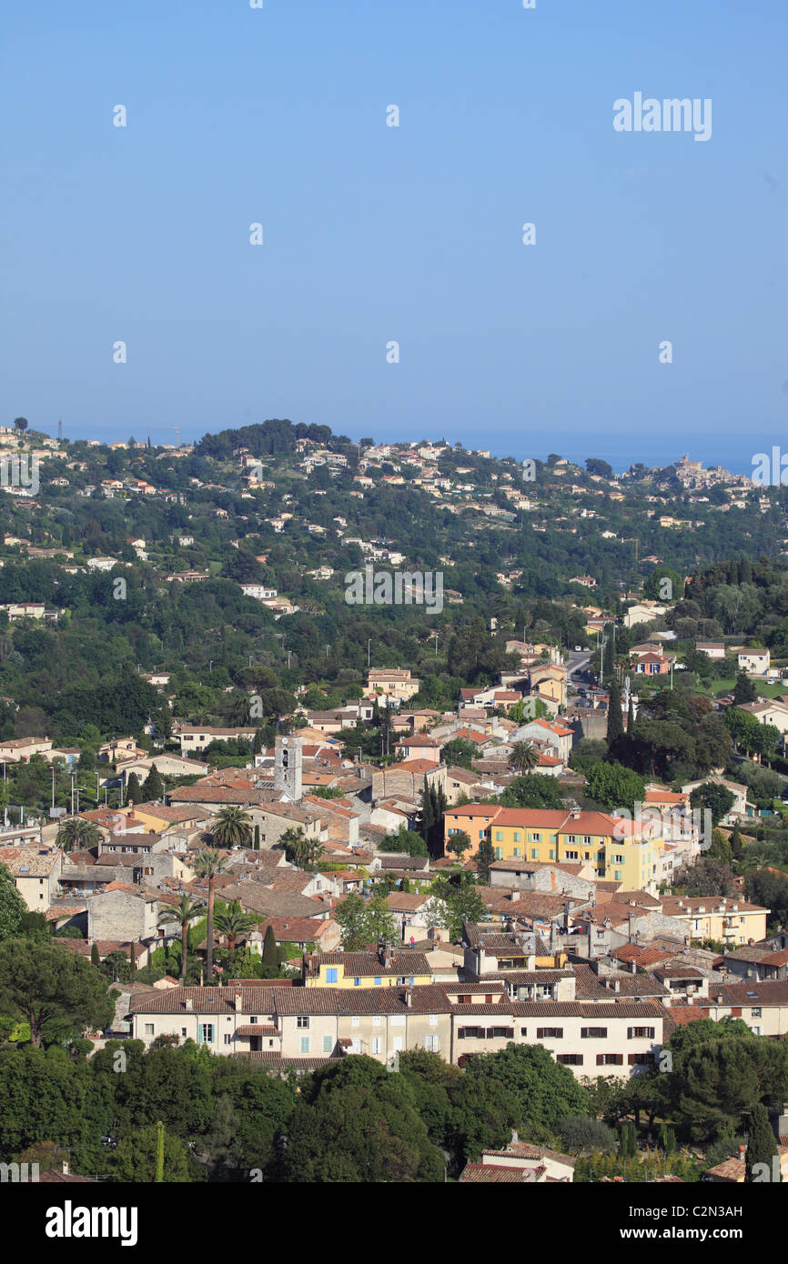 Aerial view of the French Riviera village of La Colle sur Loup Stock Photo Alamy