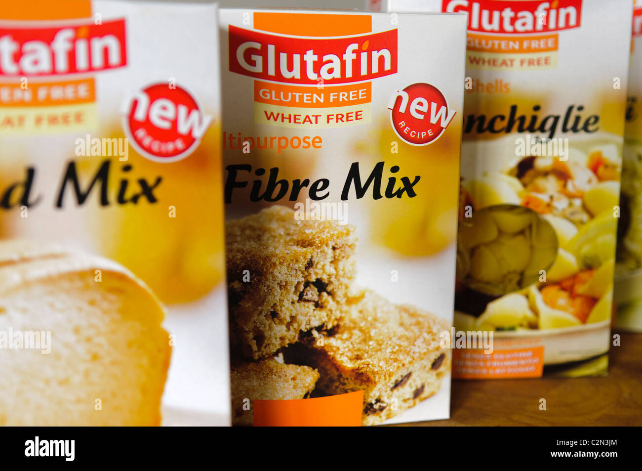 Selection of three Glutafin gluten-free products Stock Photo