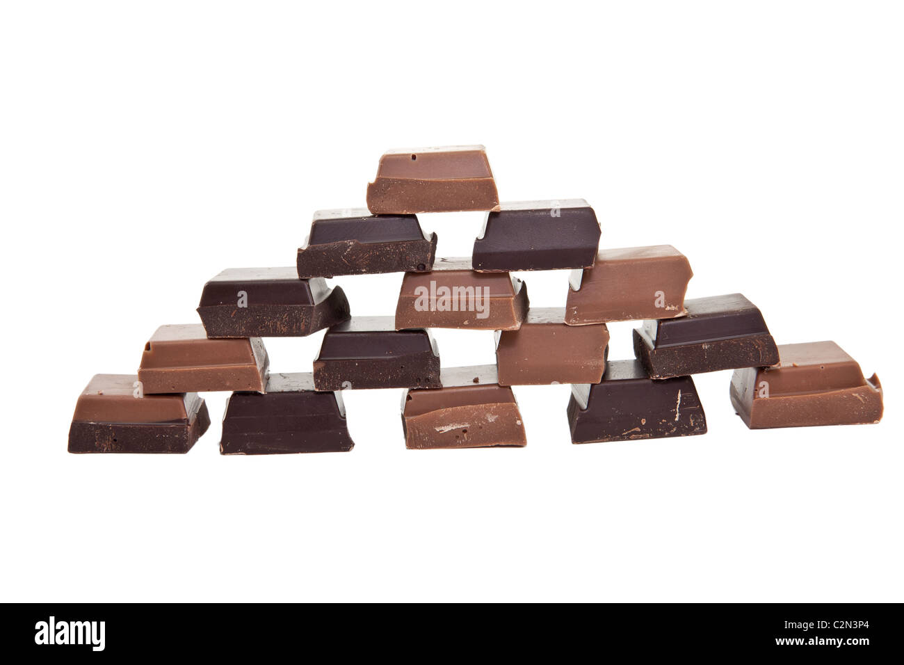 Picture of a chocolate pyramide from the front Stock Photo Alamy