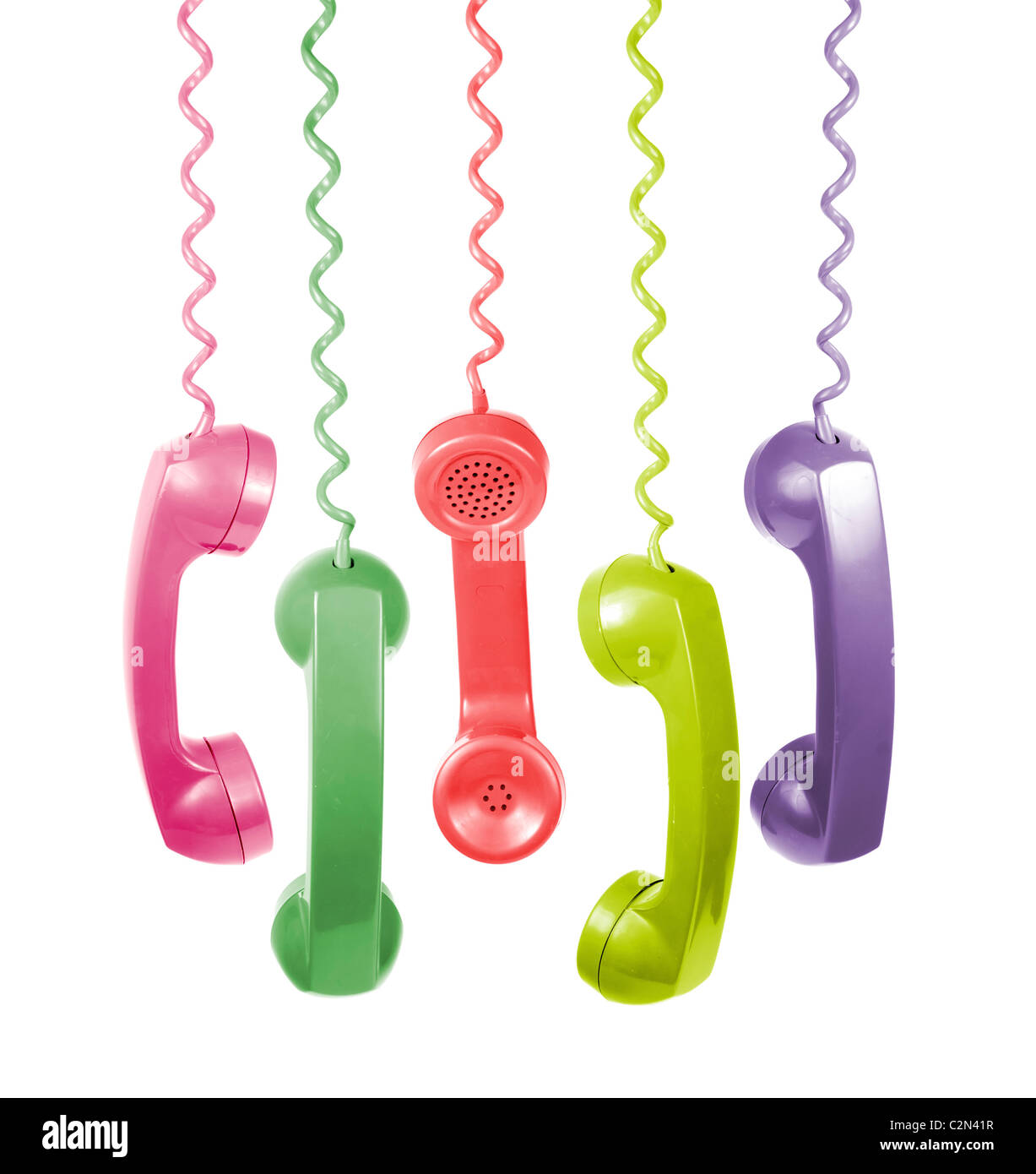 Old phone handsets Stock Photo Alamy