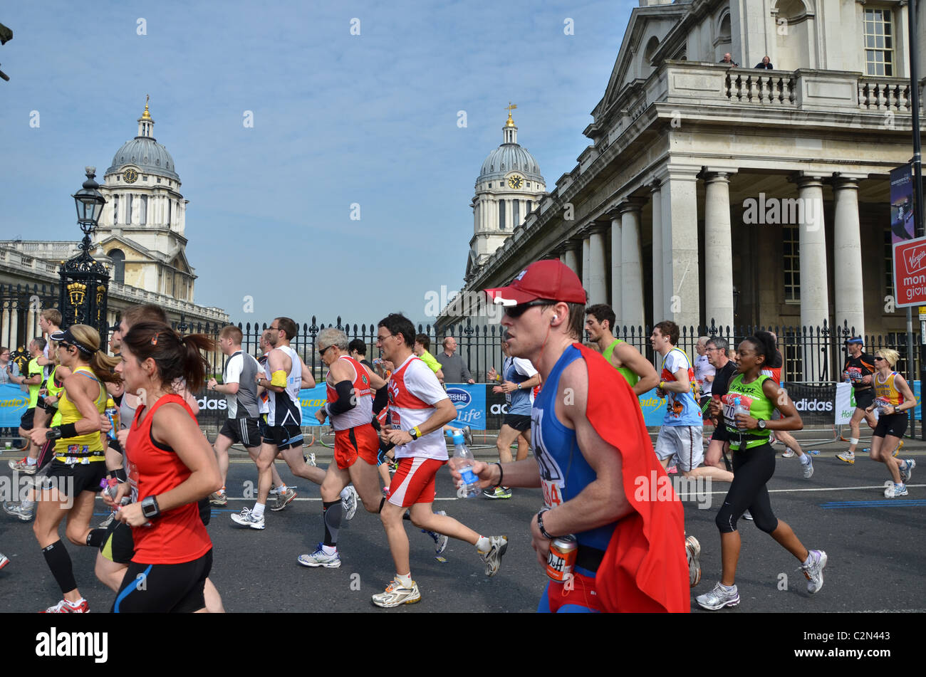 Virgin London Marathon 2011 Marathon runners, London, UK Stock Photo