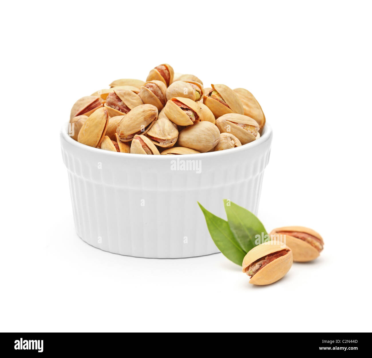 Salted and roasted pistachio nuts Stock Photo