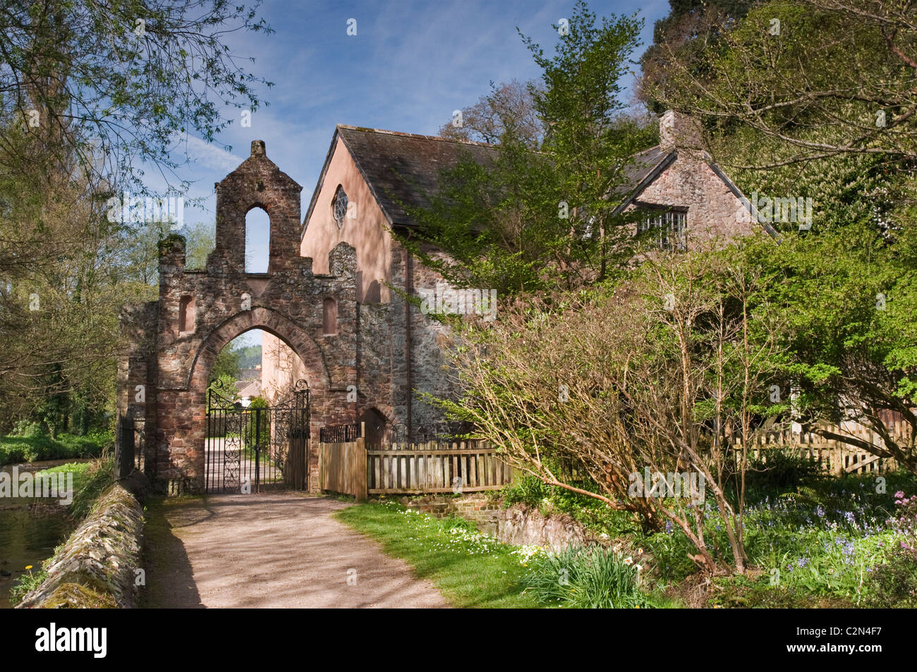 Dunster Water Mill in spring, Dunster, Somerset, England, April 2011. Stock Photo