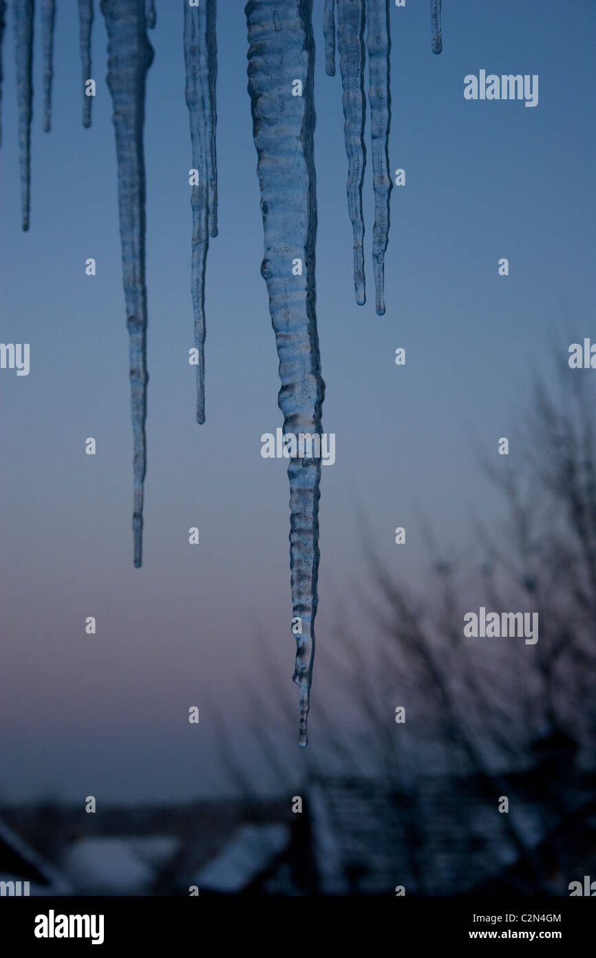icicle hang down thick frozen freeze ice cold winter fingers dangle ...