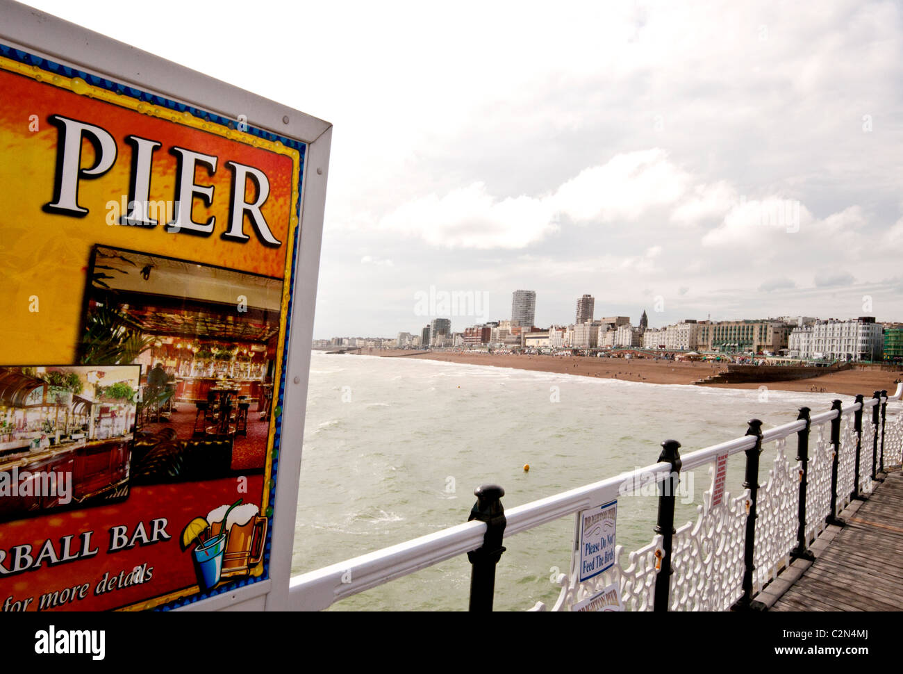 Brighton seafront, looking from the pier; Blick vom Pier in Brighton auf die Stadt Stock Photo