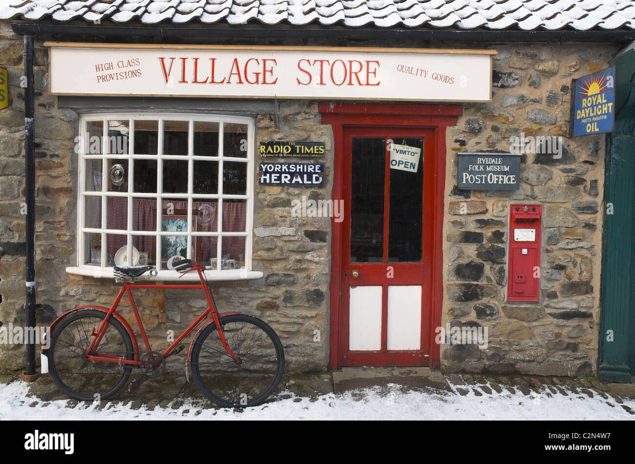 Village Shop at the Ryedale Folk Museum, Hutton-Le-Hole Stock Photo
