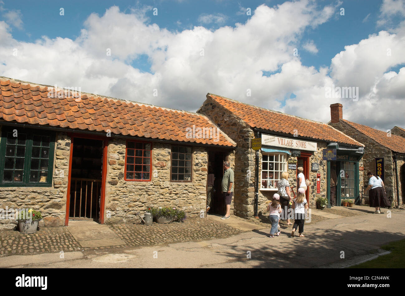The Main Street at the Ryedale Folk Museum, Hutton-Le-Hole Stock Photo
