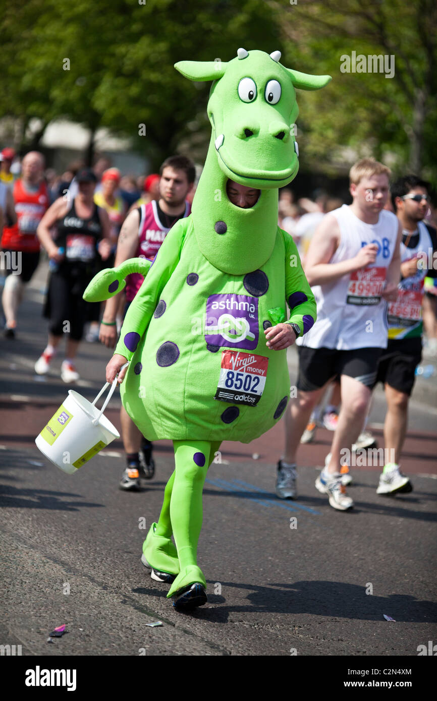 Charity Collection Bucket Stock Photos Charity Collection Bucket - the virgin london marathon 2011 stock image