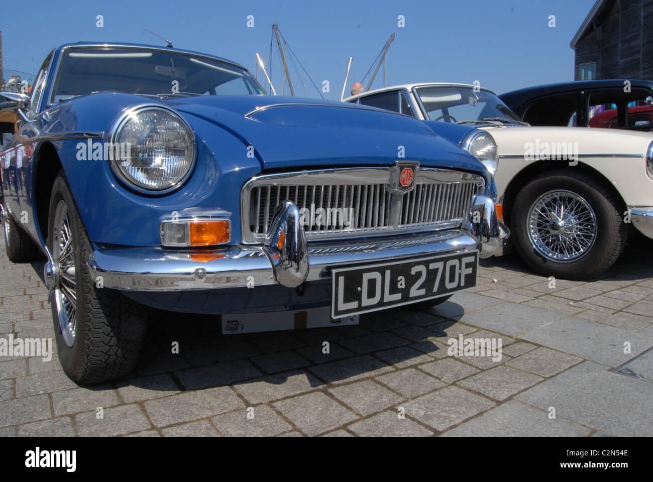 Classic car society show off their retro vehicles in Falmouth, Cornwall Stock Photo Alamy