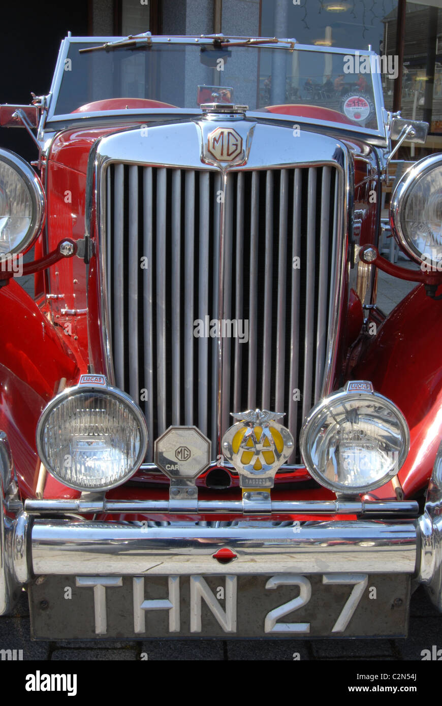 Classic car society show off their retro vehicles in Falmouth, Cornwall