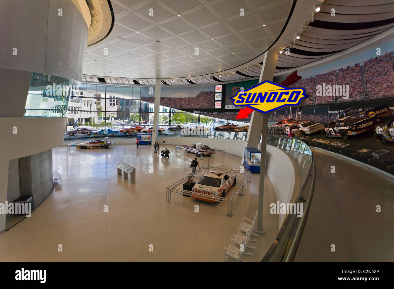 Interior of Nascar Hall of Fame in Charlotte North Carolina Stock Photo