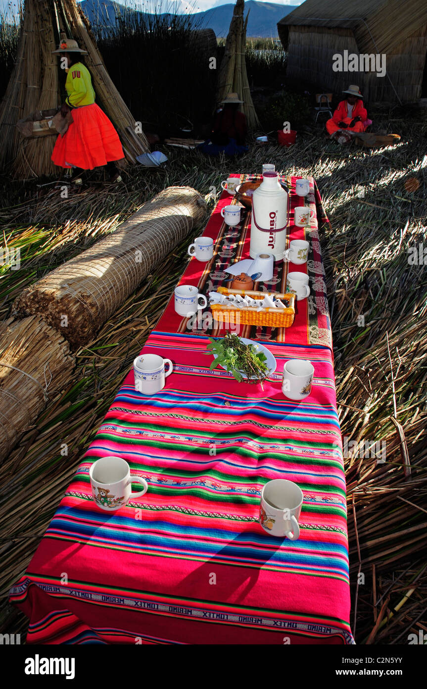 Traditional table setting in Peru Stock Photo Alamy