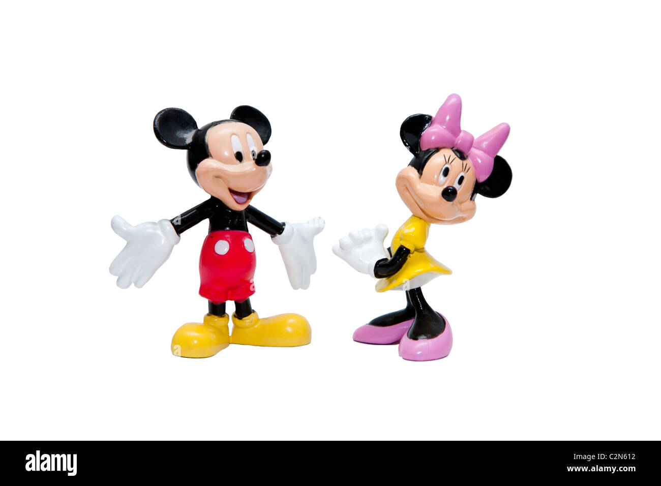 Micky and Minnie mouse cartoon puppets from Walt Disney, isolated. Stock Photo