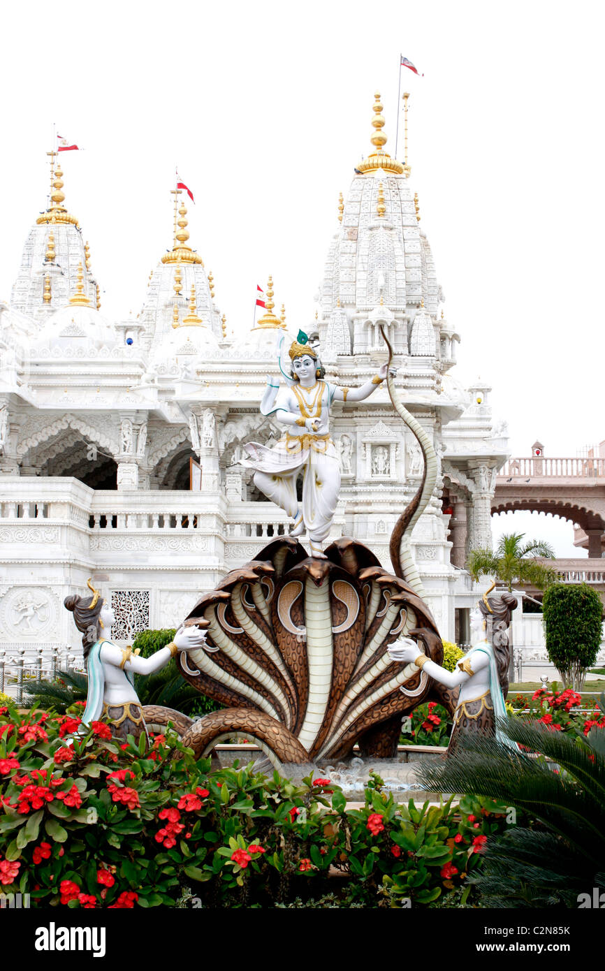 Idol of Lord Krishna on Seshnag ( multi faced cobra) Stock Photo