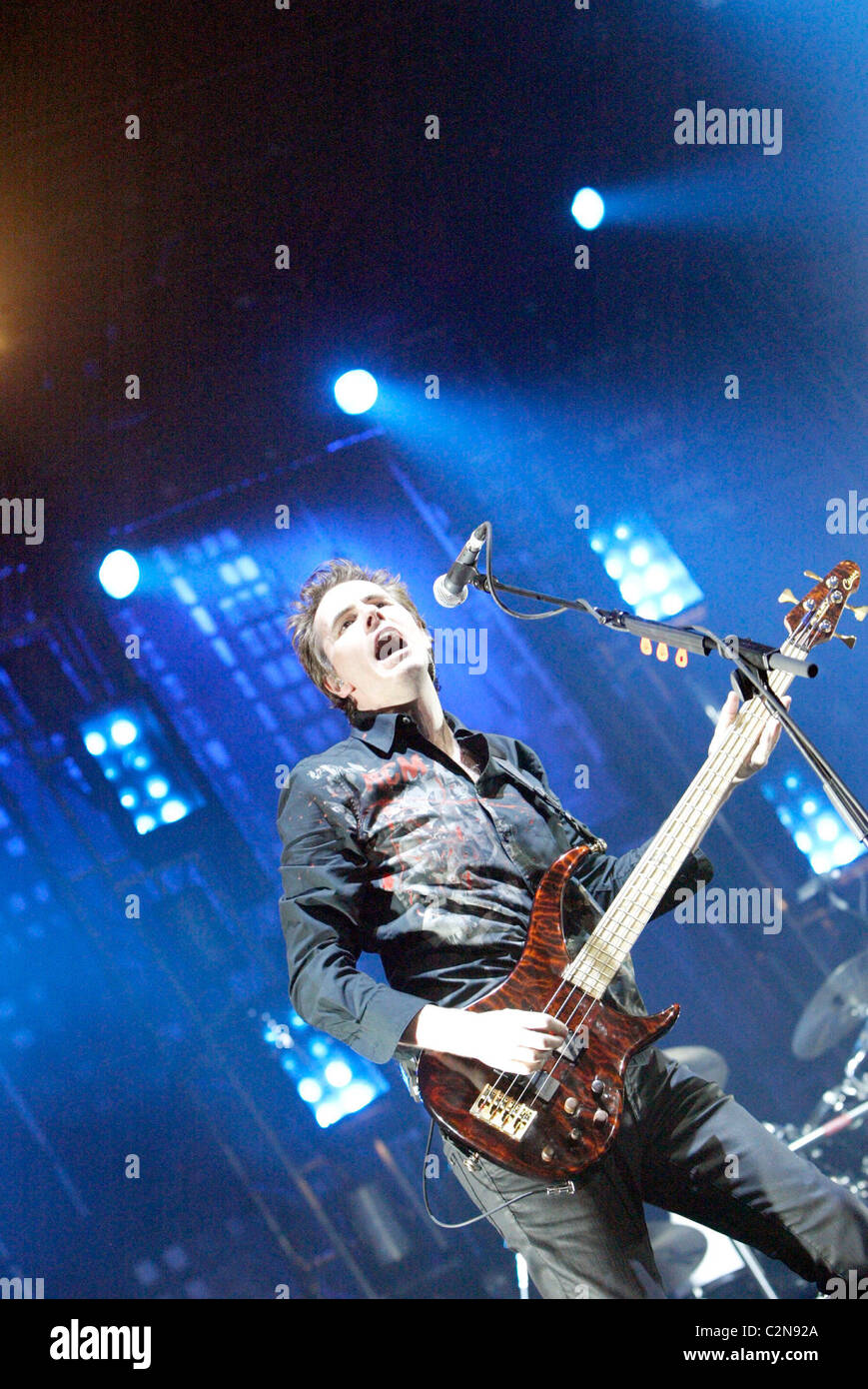 John Taylor Duran Duran performing live in concert as part of Richard Branson's Sydney V Festival Sydney, Australia - 29.03.08 Stock Photo