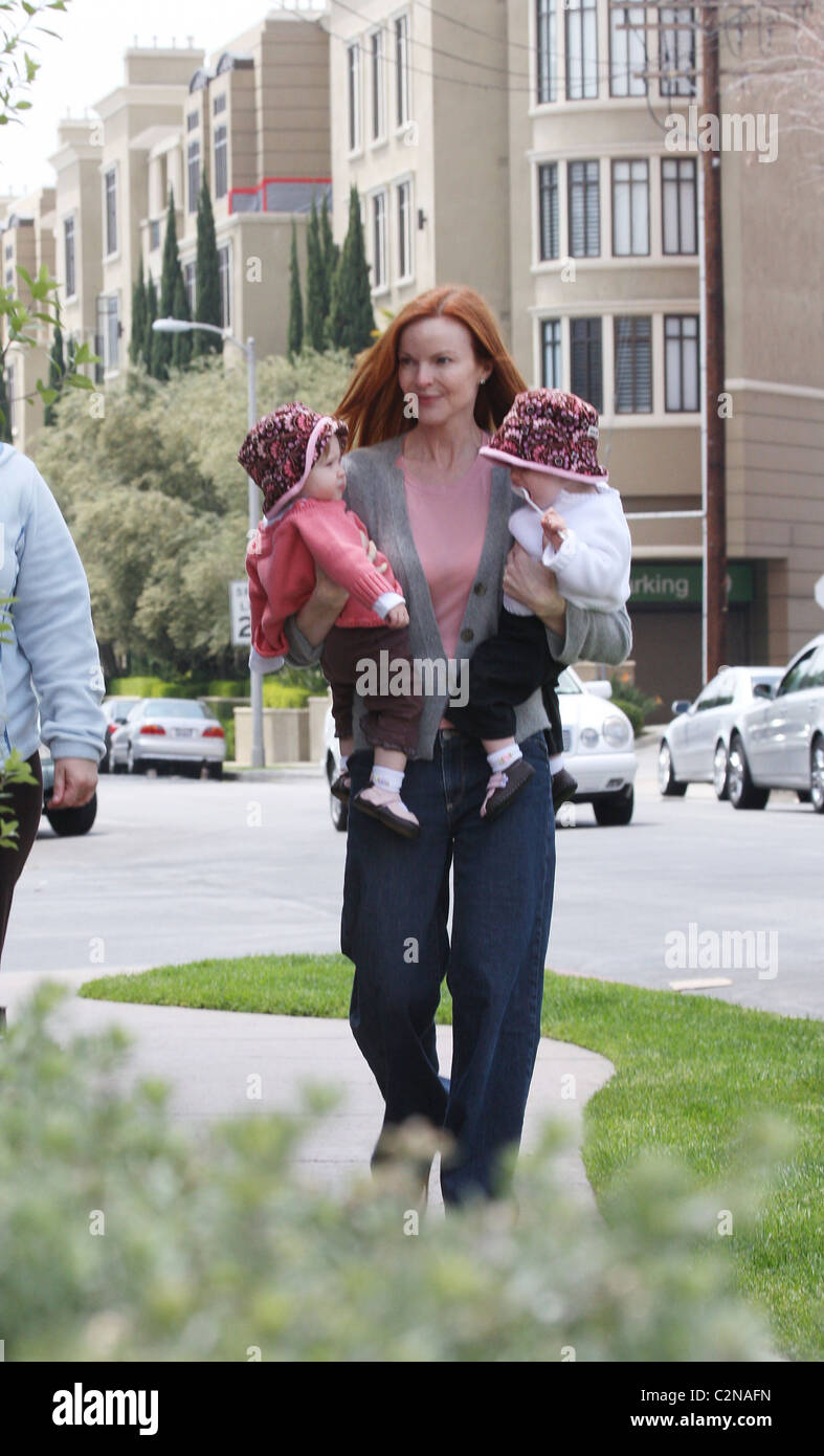 Marcia Cross spotted in a coffee shop in Brentwood and walking to a