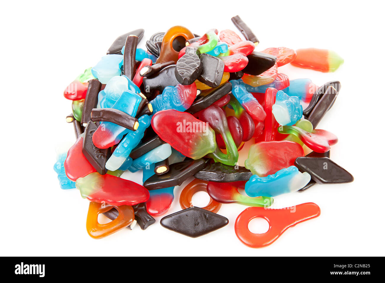 Colorful candy sweets isolated on white background Stock Photo - Alamy