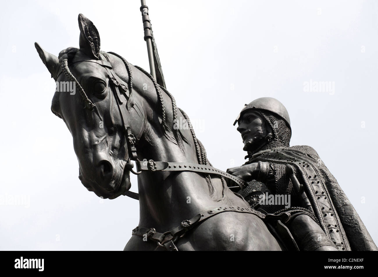 Prague, CR - July 23: The famous statue of St. Wenceslas  in Prague, Czech Republic Stock Photo