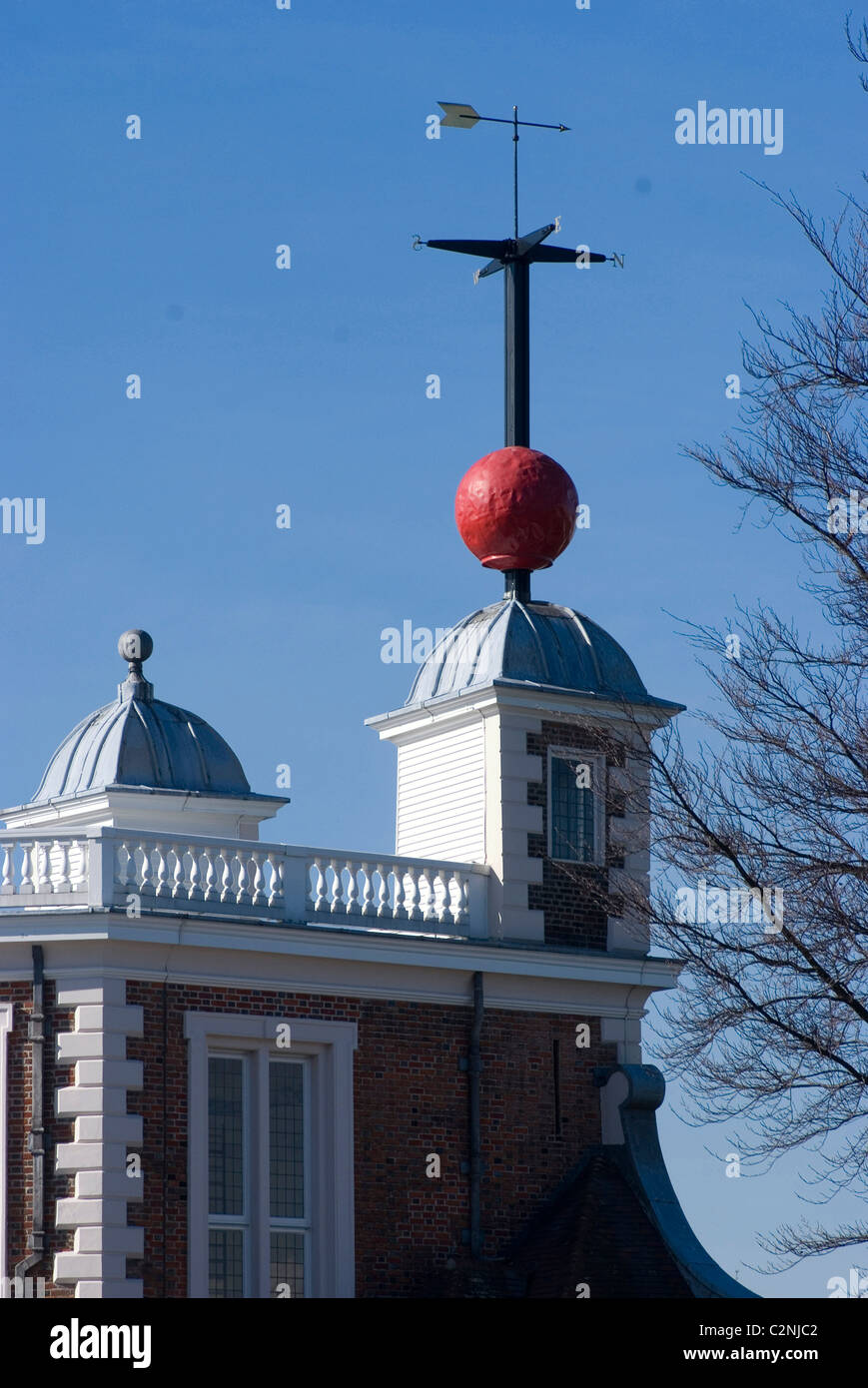 Detail of the Time Ball on top of the Old Royal Greenwich Observatory, Greenwich Park, Greenwich, SE10, England Stock Photo