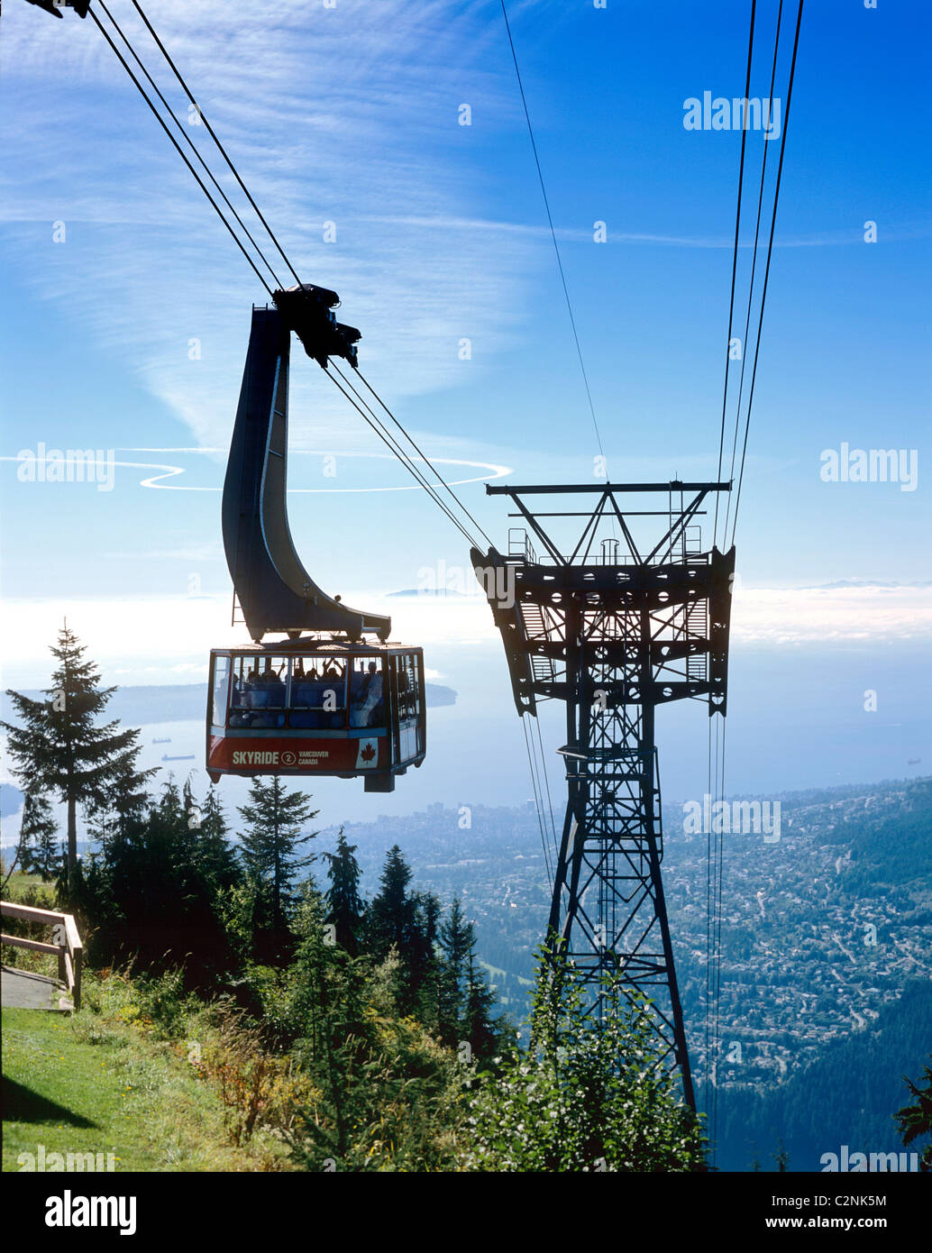 British Columbia, Vancouver, Grouse Mountain Skyride cablecar Stock