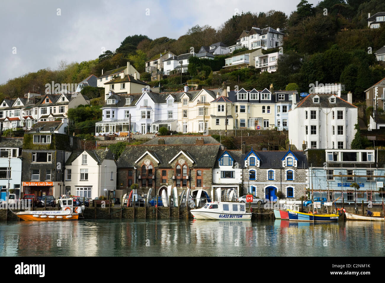 Hillside homes / houses / residential property of West Looe overlooking Looe harbour in Cornwall