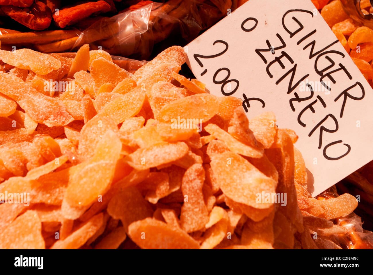 candied fruit sweetened, colored yellow and red Stock Photo Alamy