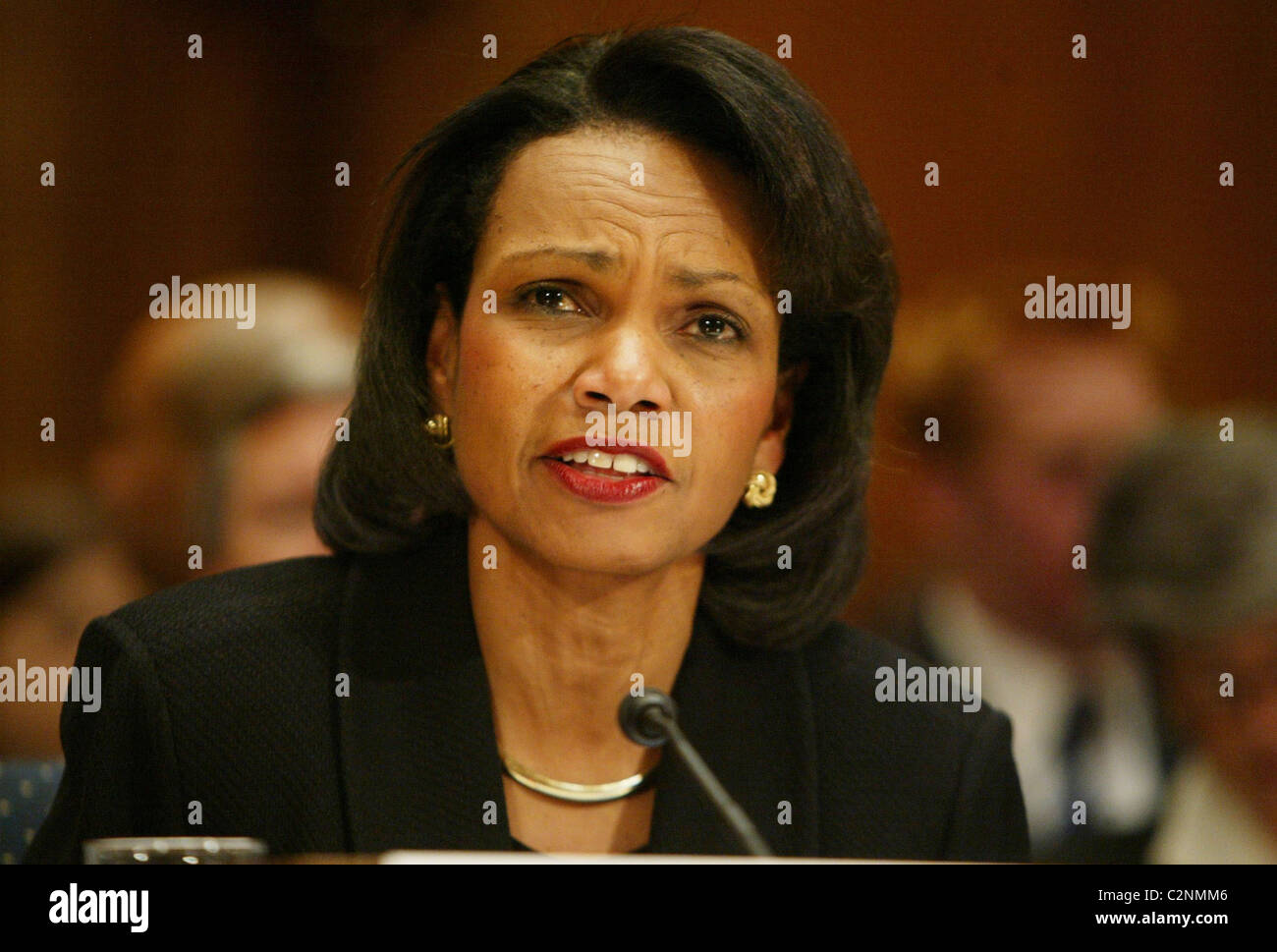U.S. Secretary Condoleezza Rice testifies during a hearing before the ...