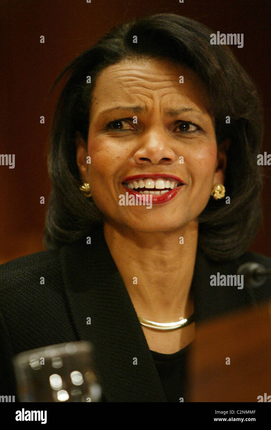 U.S. Secretary Condoleezza Rice testifies during a hearing before the ...
