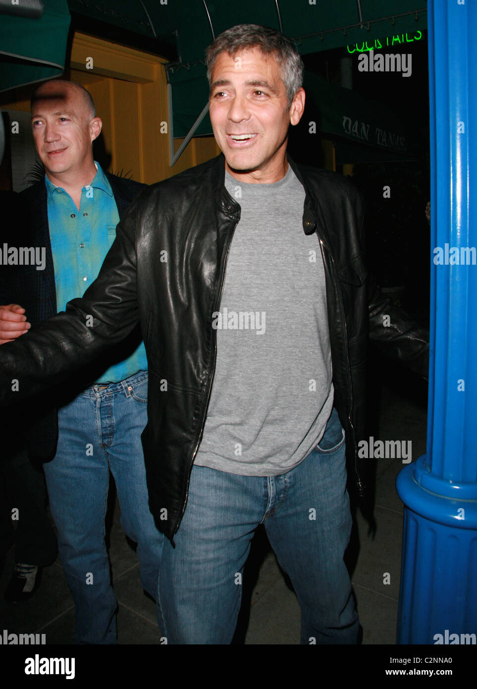 George Clooney leaving Dan Tanas restaurant West Hollywood, California