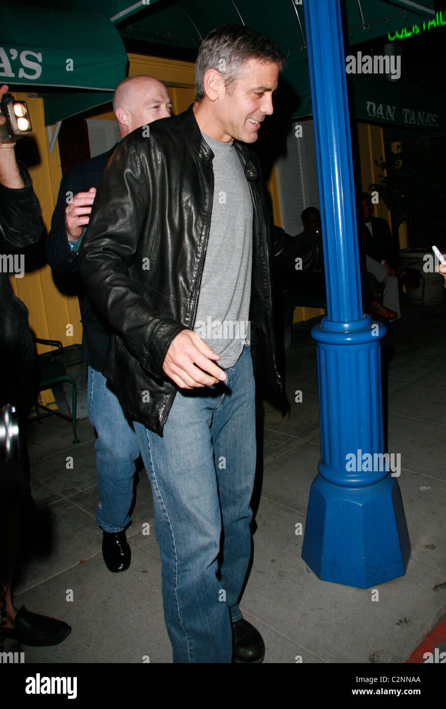 George Clooney leaving Dan Tanas restaurant West Hollywood, California