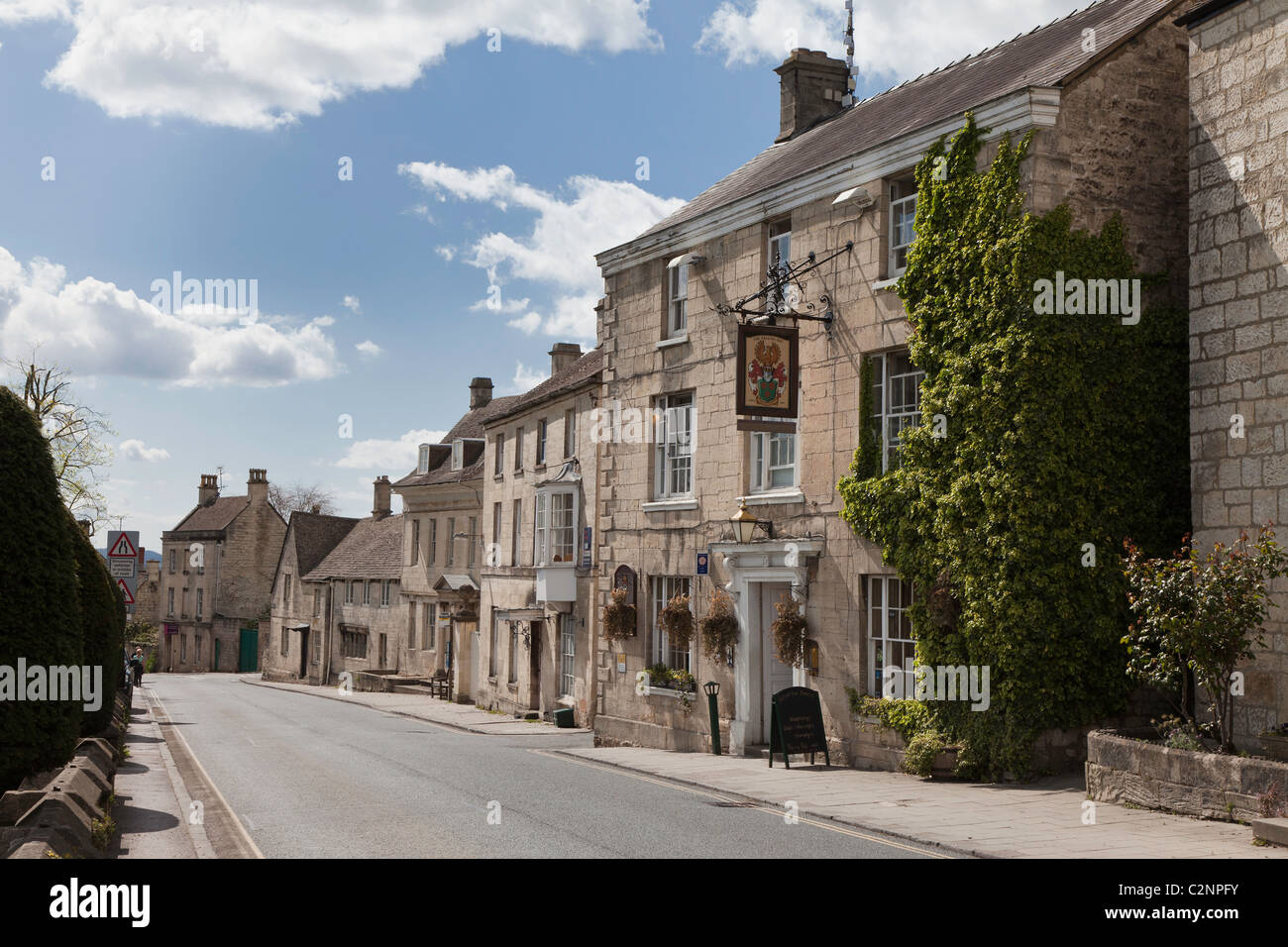 MAIN STREET IN PAINSWICK THE COTSWOLDS GLOUCESTERSHIRE ENGLAND UK Stock Photo