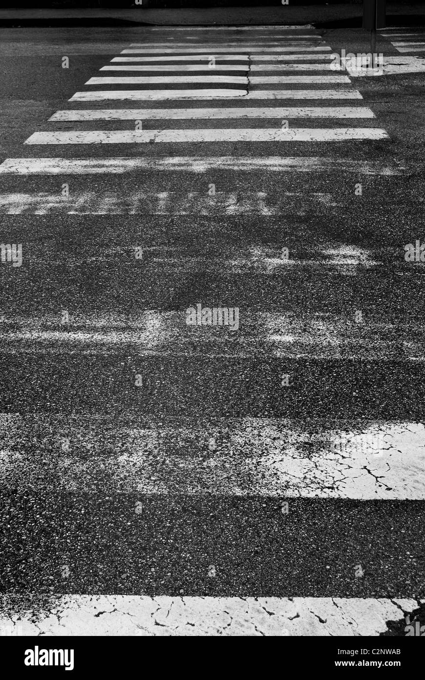 black and white zebra crossing, on wet roads Stock Photo Alamy