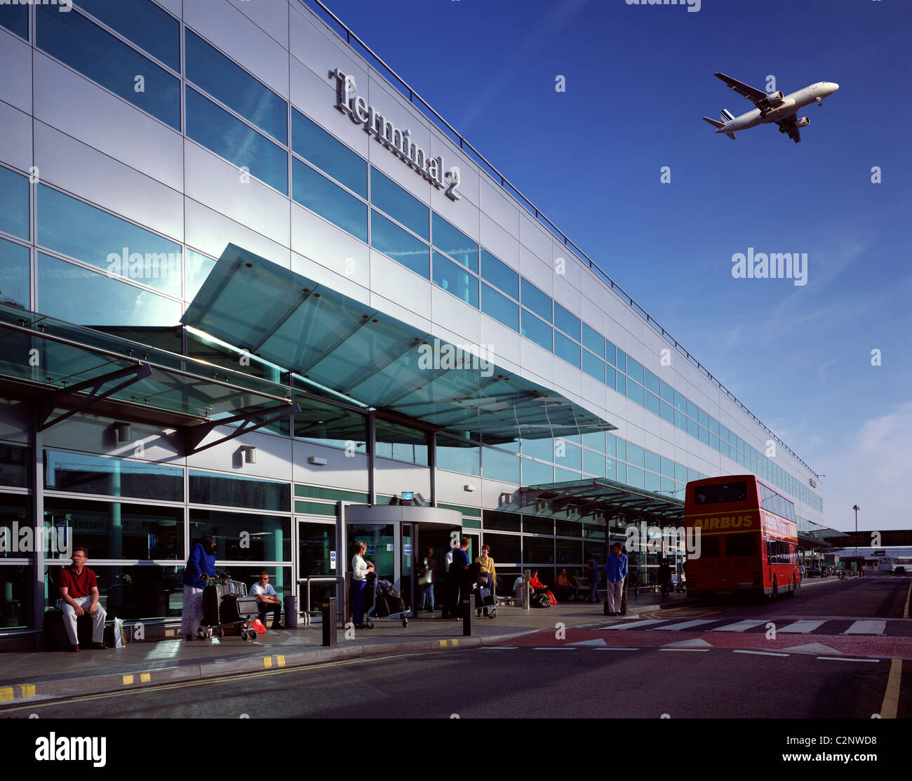 Heathrow Terminal 2, Heathrow Airport London. Main elevation landside. Stock Photo