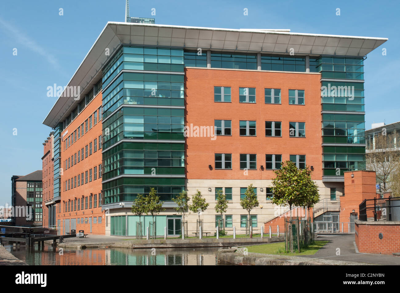 Office development on the banks of the Rochdale Canal, city centre Manchester. Stock Photo