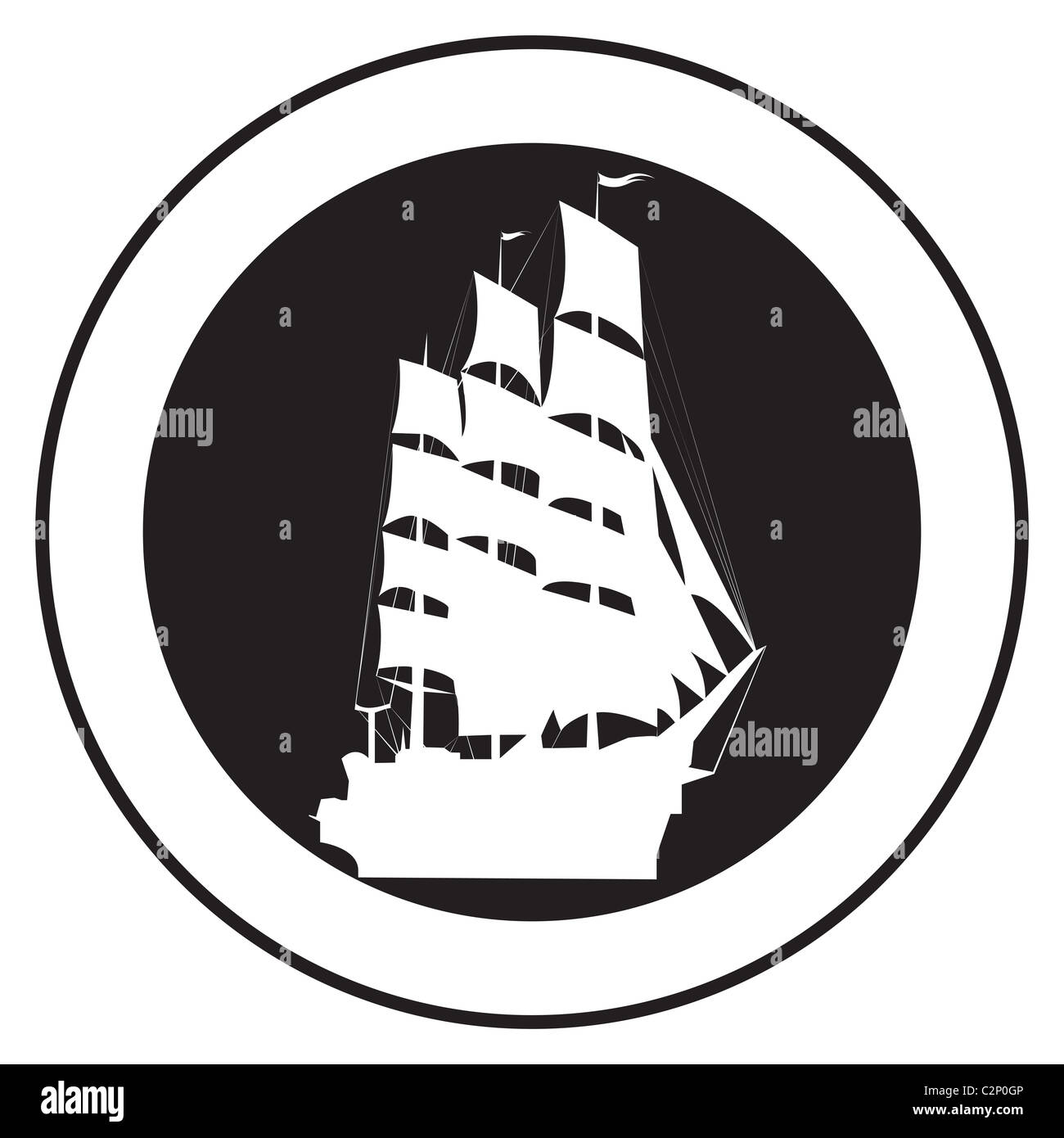 Emblem of an old ship 5 Stock Photo