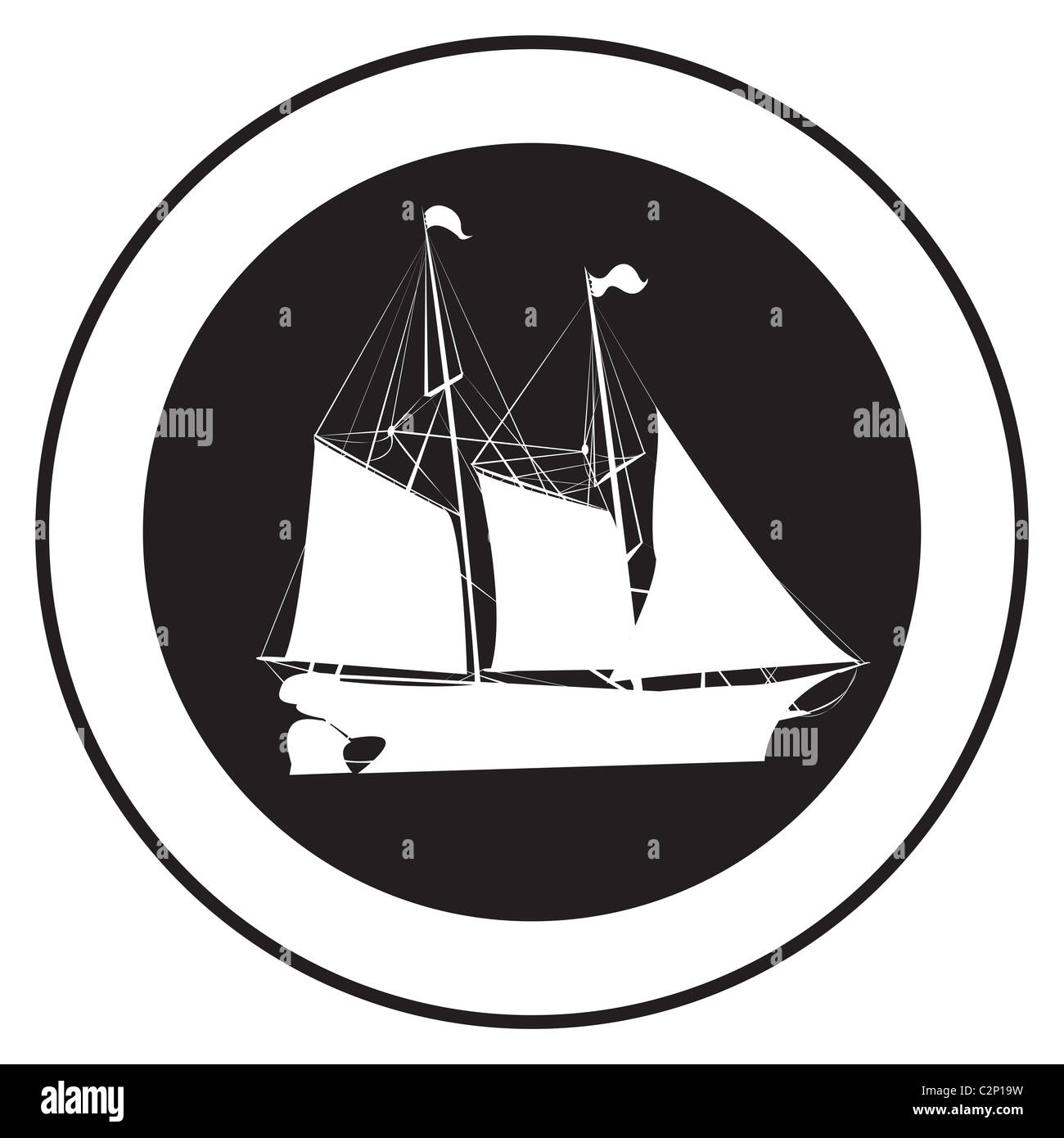 Emblem of an old ship 3 Stock Photo