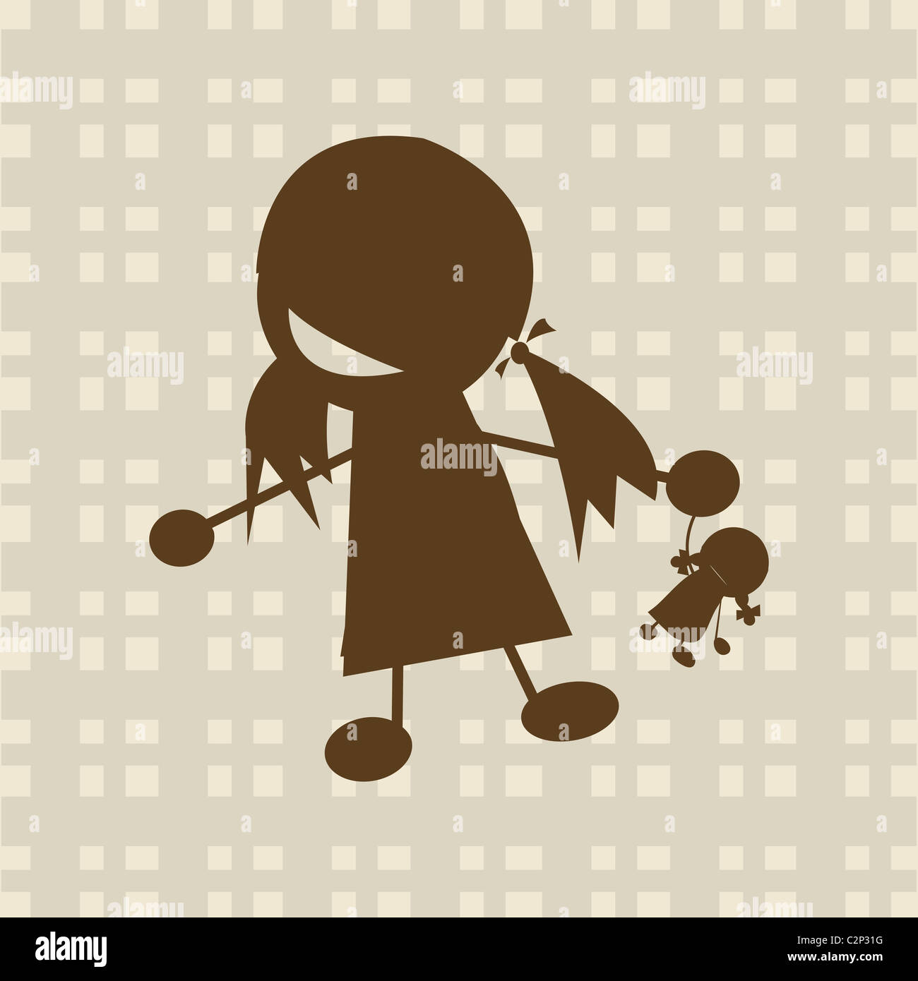 Little girl playing with doll Stock Photo - Alamy