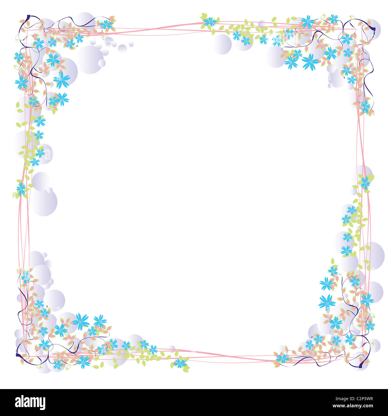 floral with bubbles and vines Stock Photo Alamy