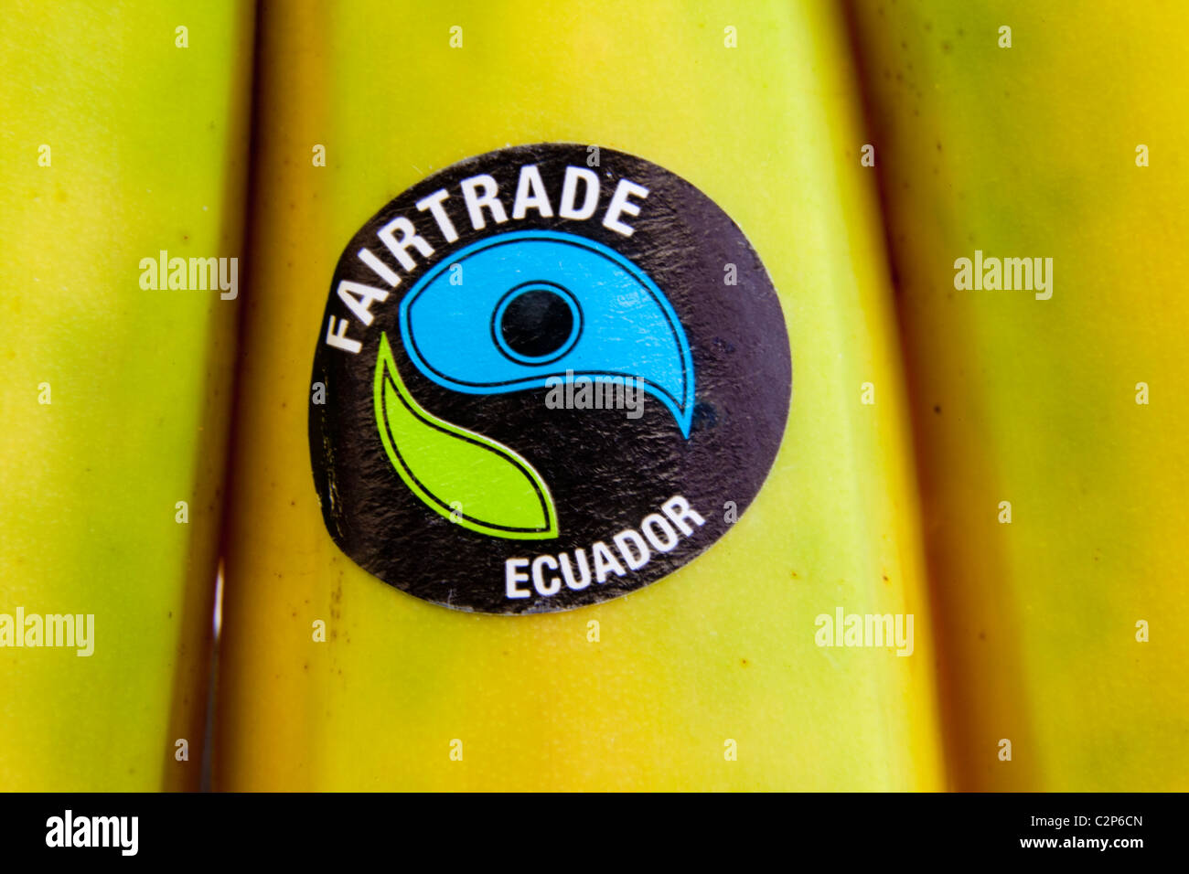 Bananas fairtrade label labelling hires stock photography and images