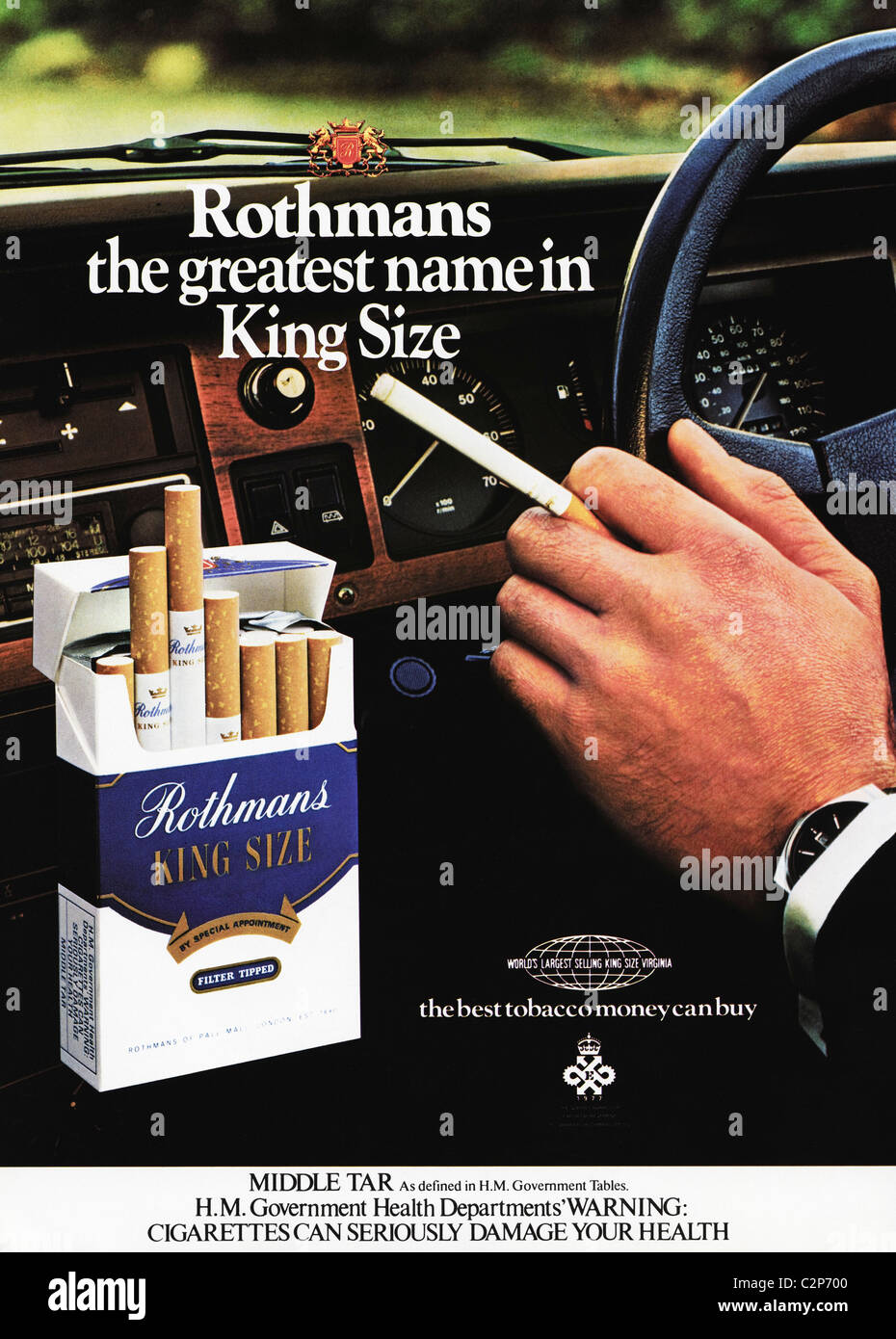 for ROTHMANS KING SIZE filter tip cigarettes in men's magazine circa 1978 Photo - Alamy
