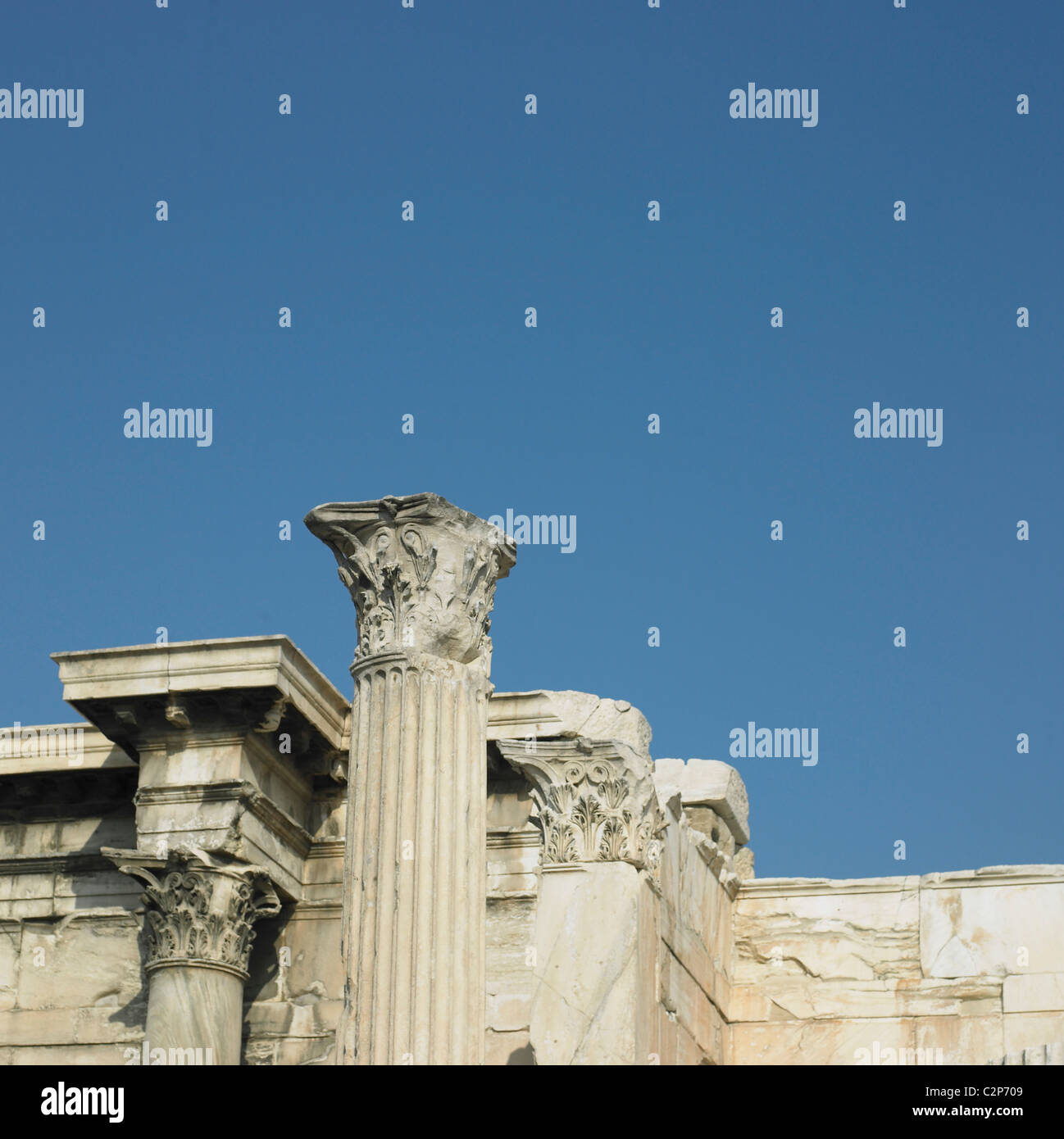 Athens Acropolis, columns and capitals. Stock Photo