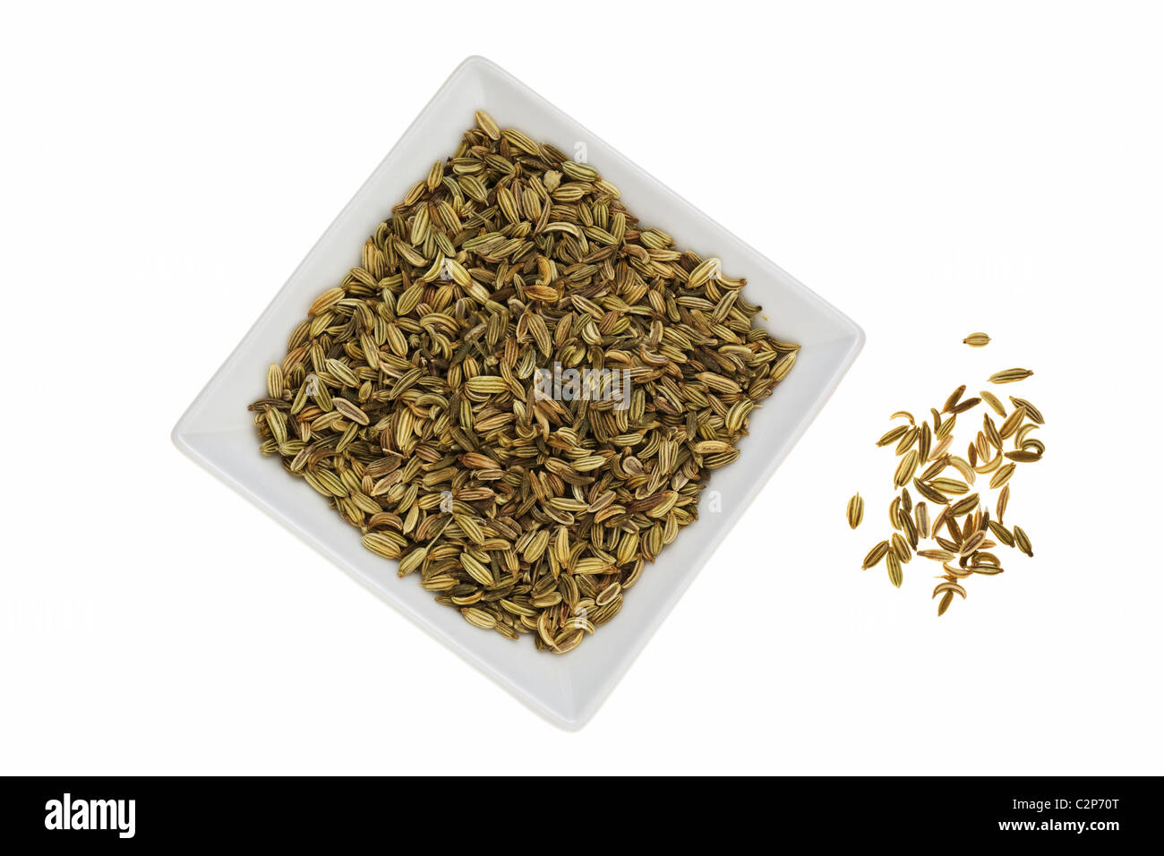 Fennel Seeds in white Dish Stock Photo Alamy