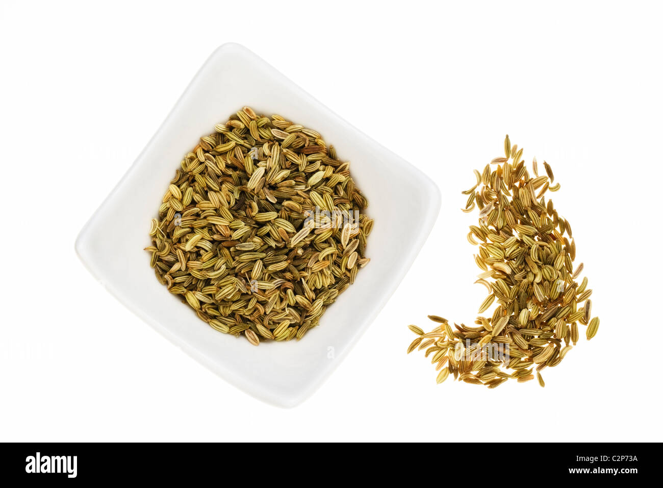 Fennel Seeds in white Dish Stock Photo Alamy