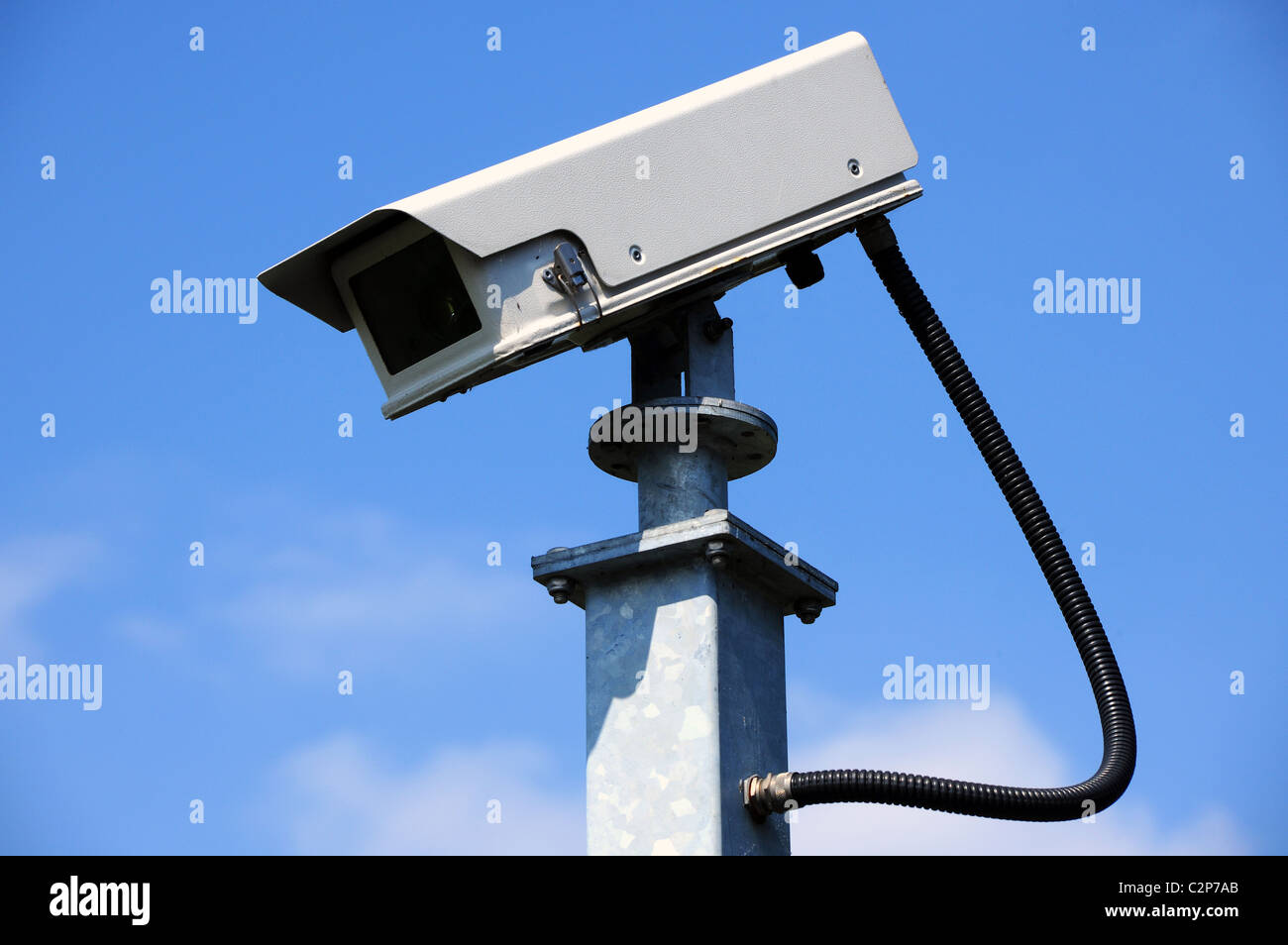 A CCTV security camera, watching our every move. Stock Photo