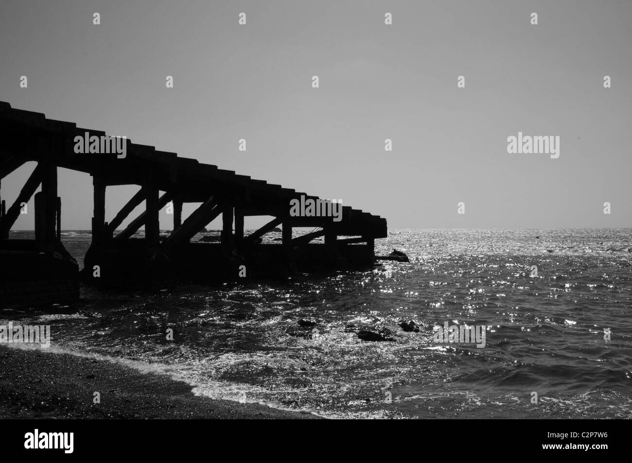 Waterfront jetty Black and White Stock Photos & Images - Alamy