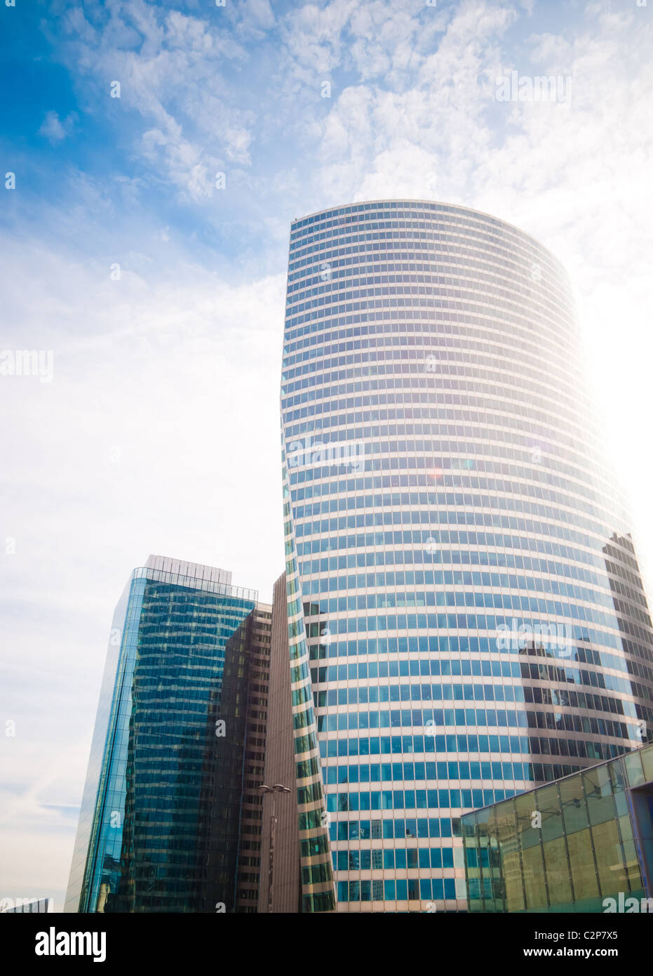 Modern buildings with sun Stock Photo